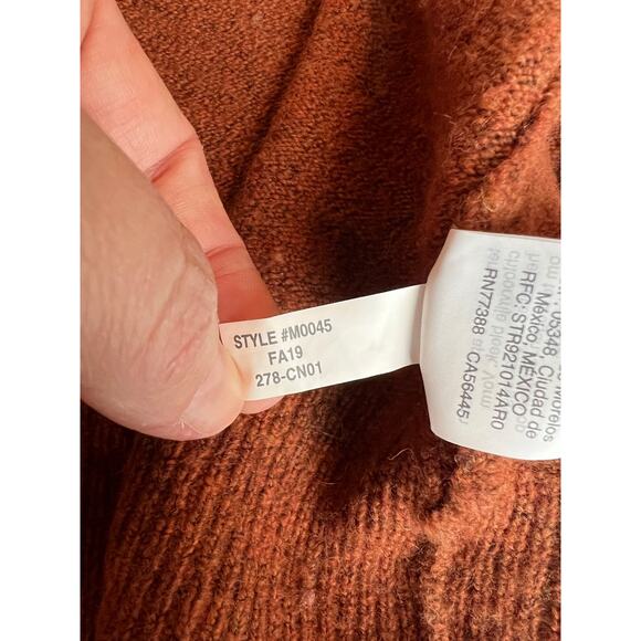 Madewell Wool Alpaca Color Block Cardigan Mauve Ivory size XL - Picture 10 of 11
